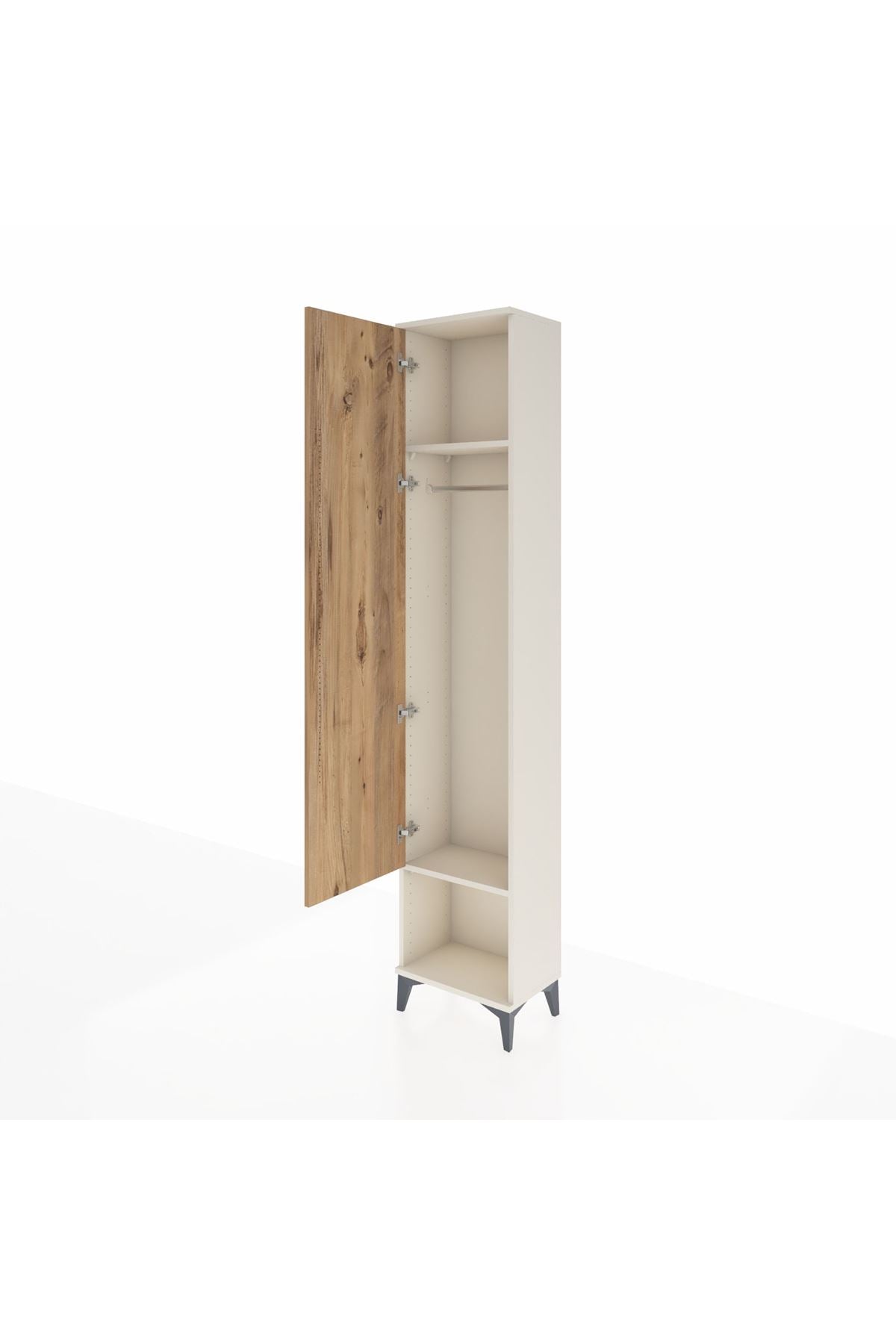 Arges Dolap 2 Raflı Tek Kapaklı Tek Askılı 44x30x221 Aytaşı-Çam