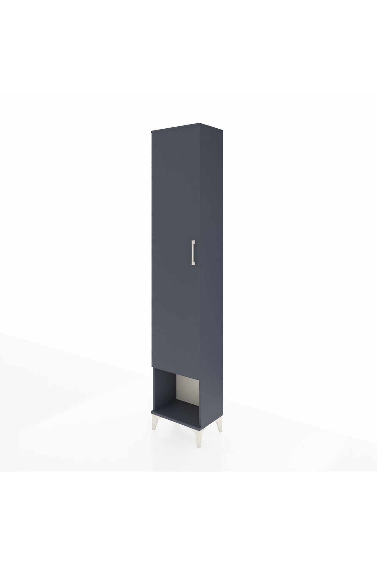 Arges Dolap 2 Raflı Tek Kapaklı Tek Askılı 44x30x221 Antrasit-Antrasit