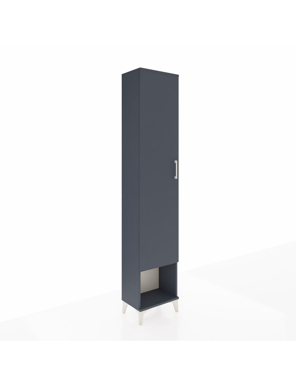 Arges Dolap 2 Raflı Tek Kapaklı Tek Askılı 44x30x221 Antrasit-Antrasit