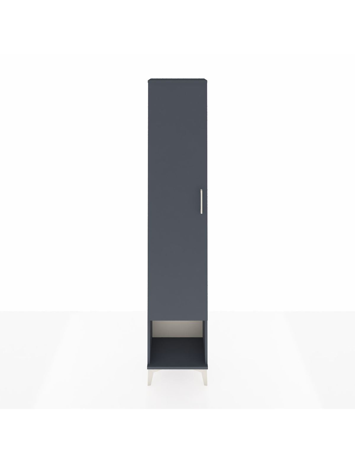 Arges Dolap 2 Raflı Tek Kapaklı Tek Askılı 44x30x221 Antrasit-Antrasit