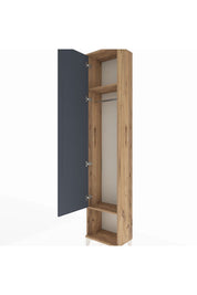 Arges Dolap 2 Raflı Tek Kapaklı Tek Askılı 44x30x221 Çam-Antrasit