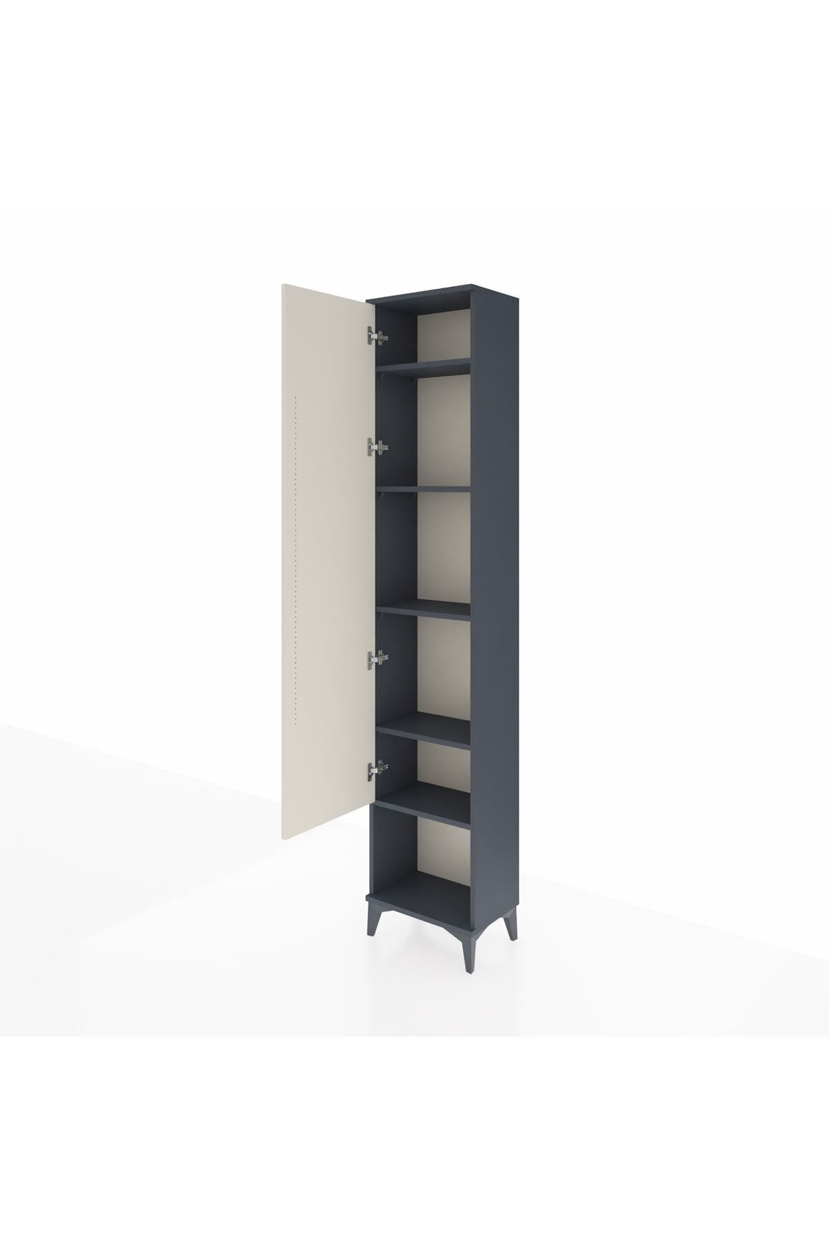 Arges Dolap 5 Raflı Tek Kapaklı 44x30x221 Antrasit-Aytaşı