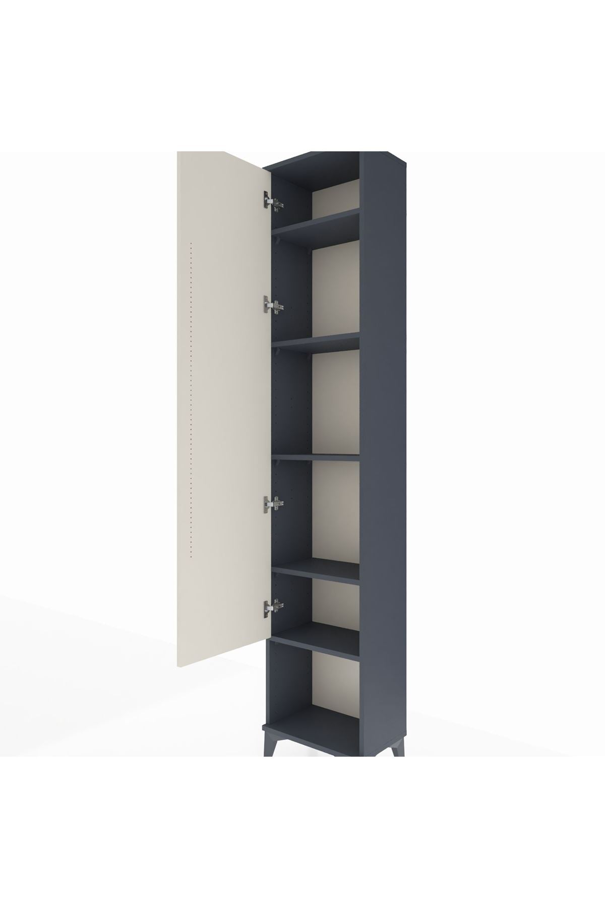 Arges Dolap 5 Raflı Tek Kapaklı 44x30x221 Antrasit-Aytaşı