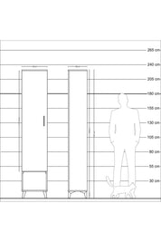 Arges Dolap 5 Raflı Tek Kapaklı 44x30x221 Antrasit-Çam