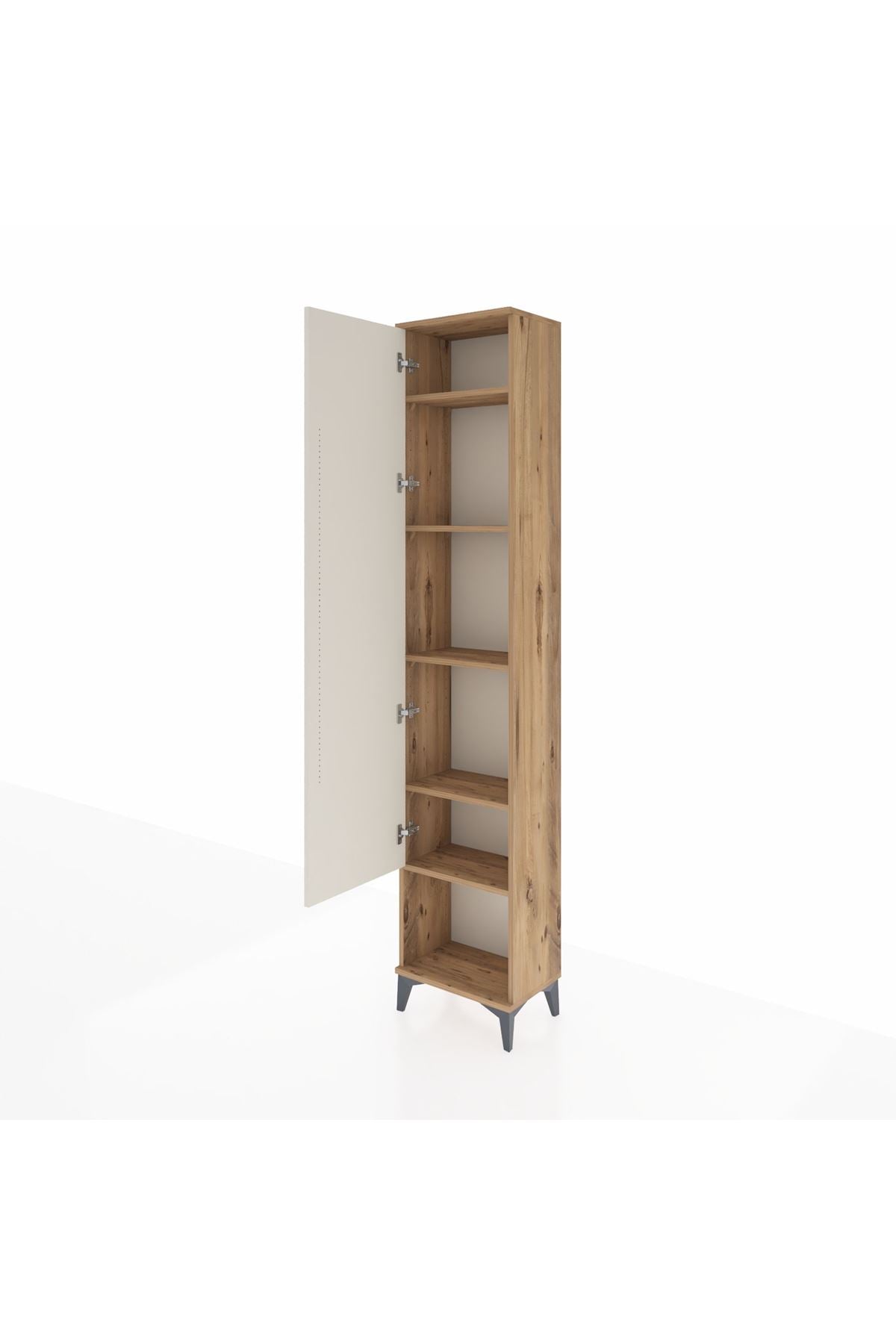 Arges Dolap 5 Raflı Tek Kapaklı 44x30x221 Çam-Aytaşı