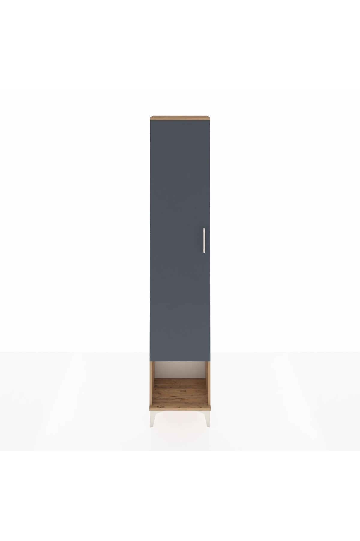 Arges Dolap 5 Raflı Tek Kapaklı 44x30x221 Çam-Antrasit