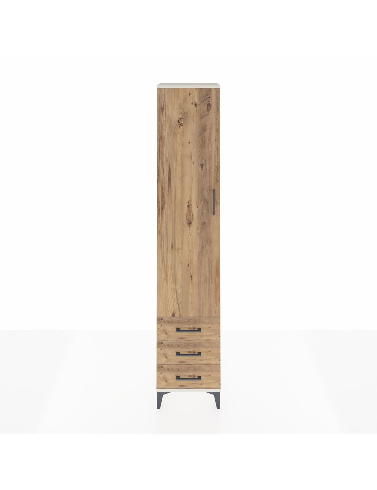 Arges Dolap 2 Raflı 3 Çekmeceli Tek Askılı 44x30x221 Aytaşı-Çam