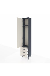 Arges Dolap 2 Raflı 3 Çekmeceli Tek Askılı 44x30x221 Antrasit-Aytaşı