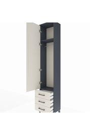 Arges Dolap 2 Raflı 3 Çekmeceli Tek Askılı 44x30x221 Antrasit-Aytaşı