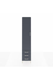 Arges Dolap 2 Raflı 3 Çekmeceli Tek Askılı 44x30x221 Antrasit-Antrasit