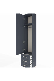 Arges Dolap 2 Raflı 3 Çekmeceli Tek Askılı 44x30x221 Antrasit-Antrasit