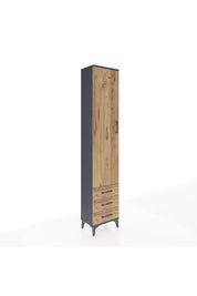 Arges Dolap 2 Raflı 3 Çekmeceli Tek Askılı 44x30x221 Antrasit-Çam