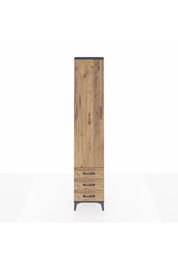 Arges Dolap 2 Raflı 3 Çekmeceli Tek Askılı 44x30x221 Antrasit-Çam