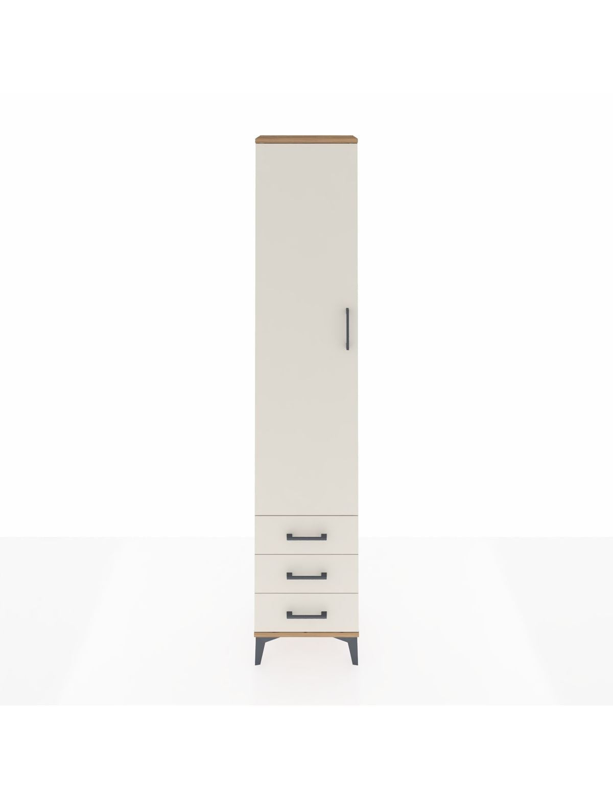 Arges Dolap 2 Raflı 3 Çekmeceli Tek Askılı 44x30x221 Çam-Aytaşı