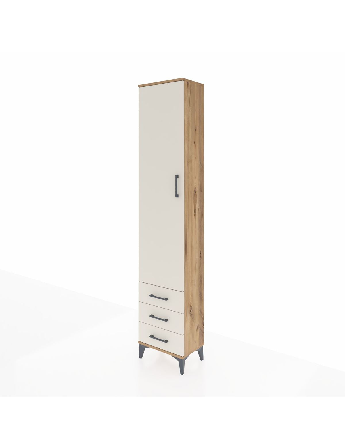 Arges Dolap 2 Raflı 3 Çekmeceli Tek Askılı 44x30x221 - S28M015V7A