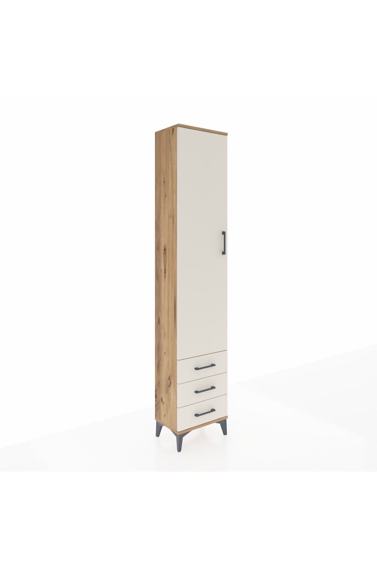 Arges Dolap 2 Raflı 3 Çekmeceli Tek Askılı 44x30x221 Çam-Aytaşı