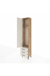 Arges Dolap 2 Raflı 3 Çekmeceli Tek Askılı 44x30x221 Çam-Aytaşı
