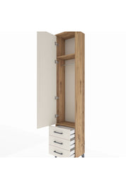 Arges Dolap 2 Raflı 3 Çekmeceli Tek Askılı 44x30x221 Çam-Aytaşı