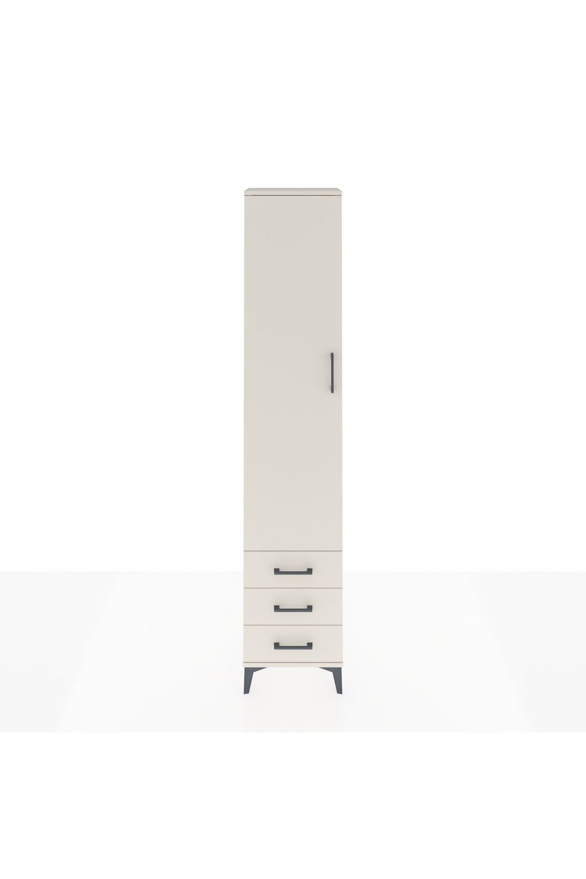 Arges Dolap 4 Raflı 3 Çekmeceli Tek Kapaklı 44x30x221 Aytaşı-Aytaşı