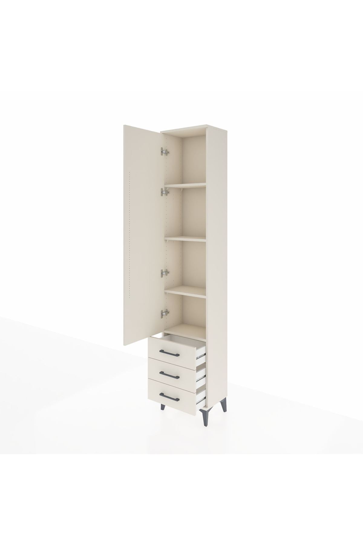 Arges Dolap 4 Raflı 3 Çekmeceli Tek Kapaklı 44x30x221 Aytaşı-Aytaşı