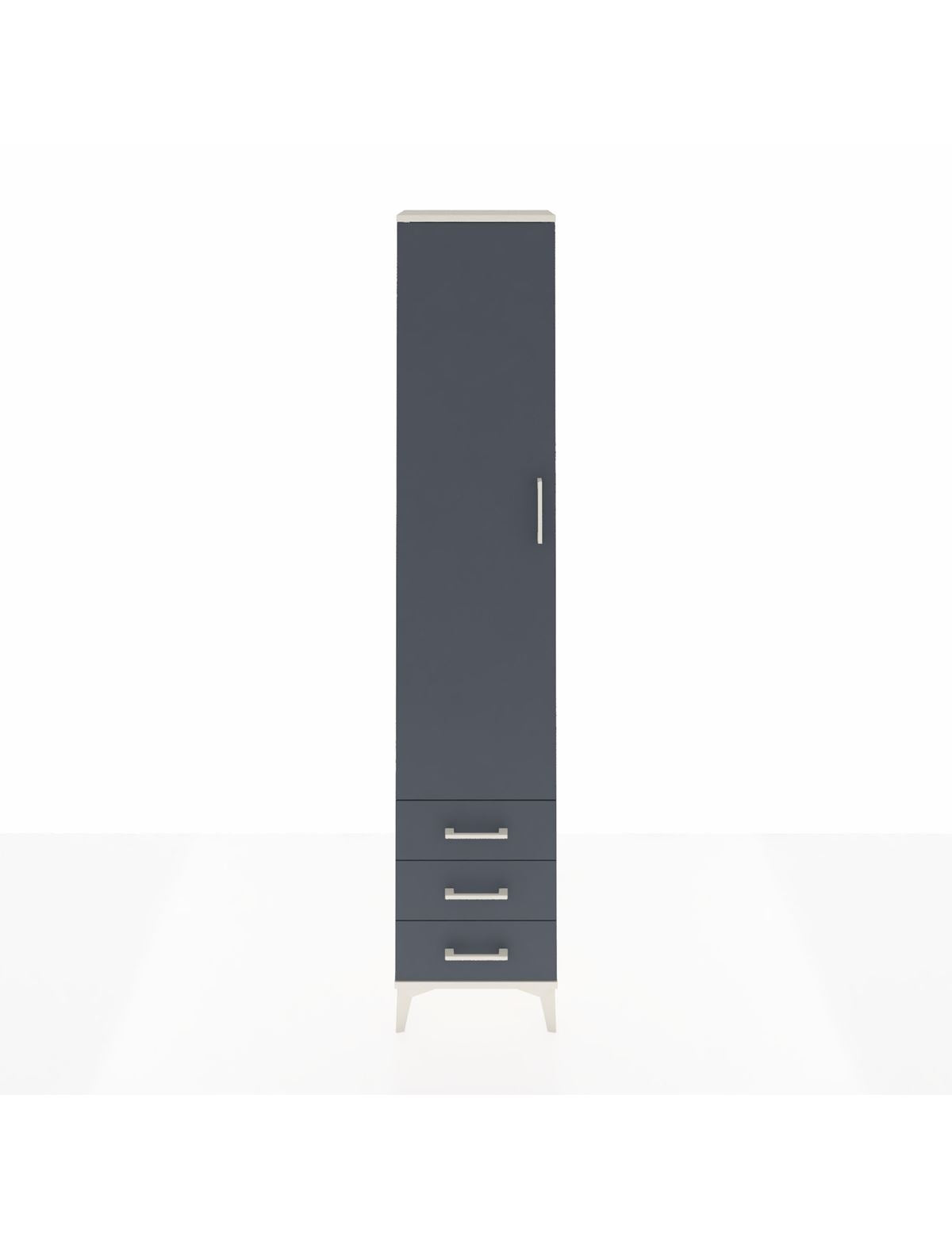 Arges Dolap 4 Raflı 3 Çekmeceli Tek Kapaklı 44x30x221 Aytaşı-Antrasit