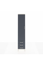Arges Dolap 4 Raflı 3 Çekmeceli Tek Kapaklı 44x30x221 Aytaşı-Antrasit