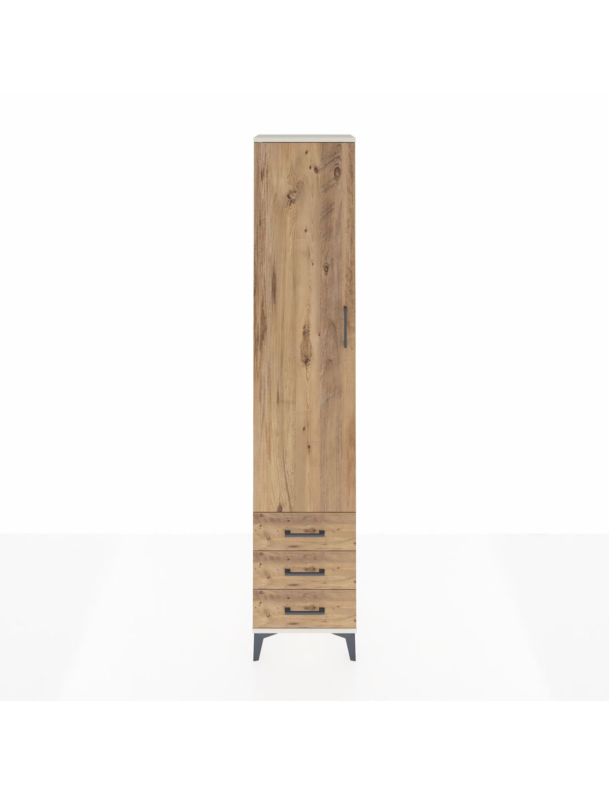 Arges Dolap 4 Raflı 3 Çekmeceli Tek Kapaklı 44x30x221 Aytaşı-Çam