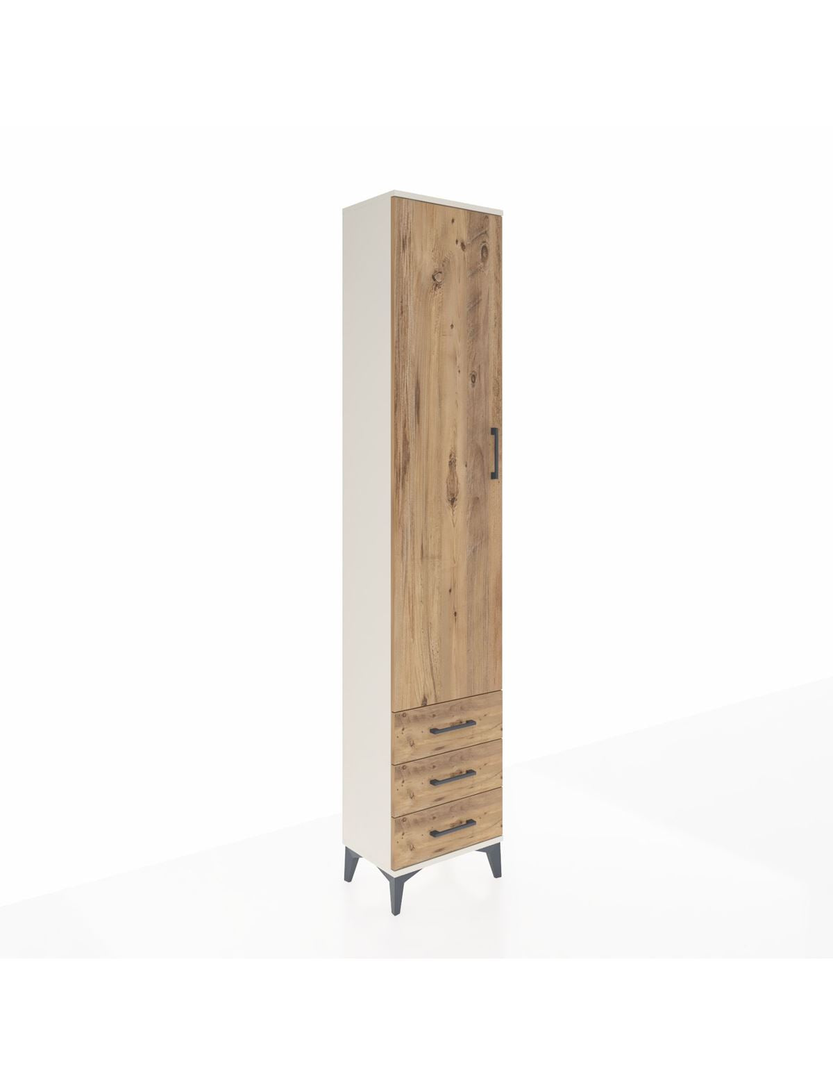 Arges Dolap 4 Raflı 3 Çekmeceli Tek Kapaklı 44x30x221 Aytaşı-Çam