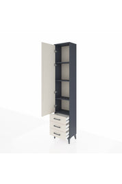 Arges Dolap 4 Raflı 3 Çekmeceli Tek Kapaklı 44x30x221 Antrasit-Aytaşı