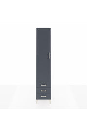 Arges Dolap 4 Raflı 3 Çekmeceli Tek Kapaklı 44x30x221 Antrasit-Antrasit