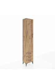 Arges Dolap 4 Raflı 3 Çekmeceli Tek Kapaklı 44x30x221 Çam-Çam