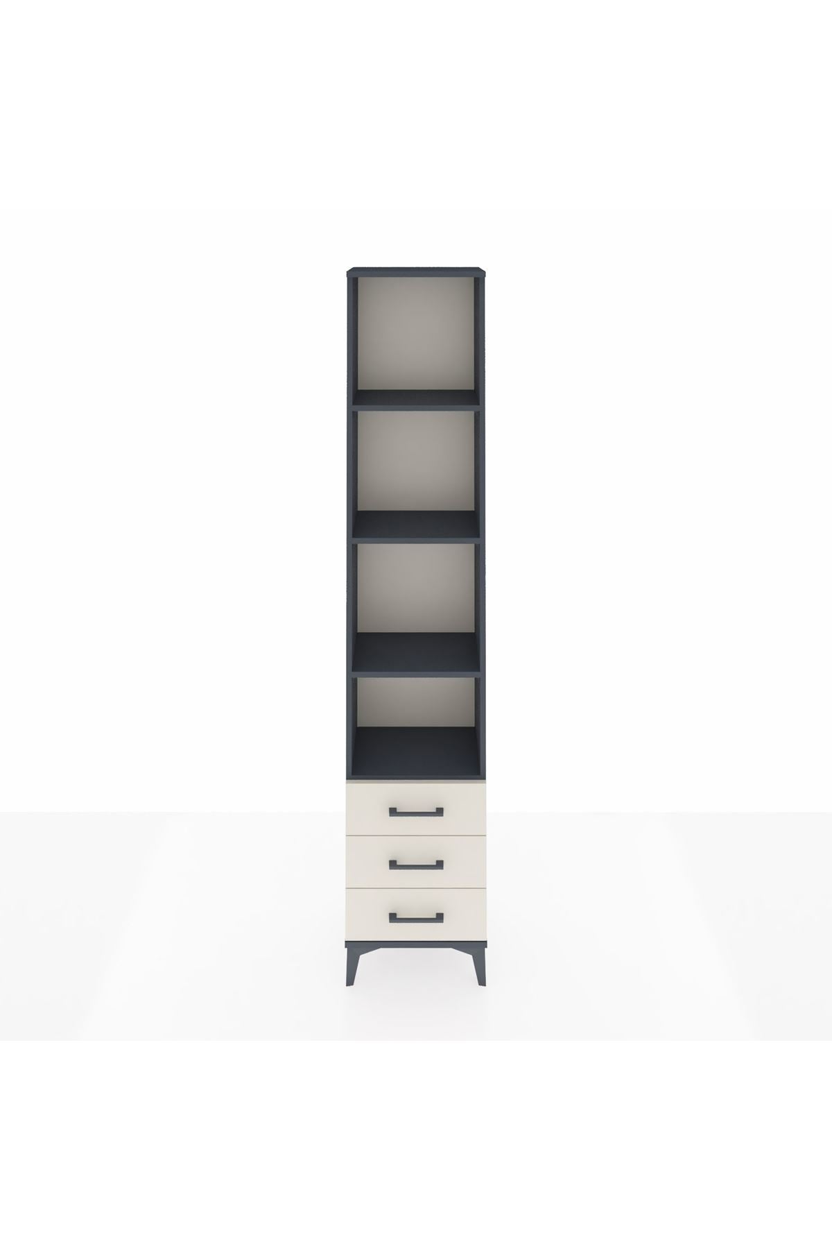 Arges Dolap 4 Raflı 3 Çekmeceli 44x30x221 Antrasit-Aytaşı