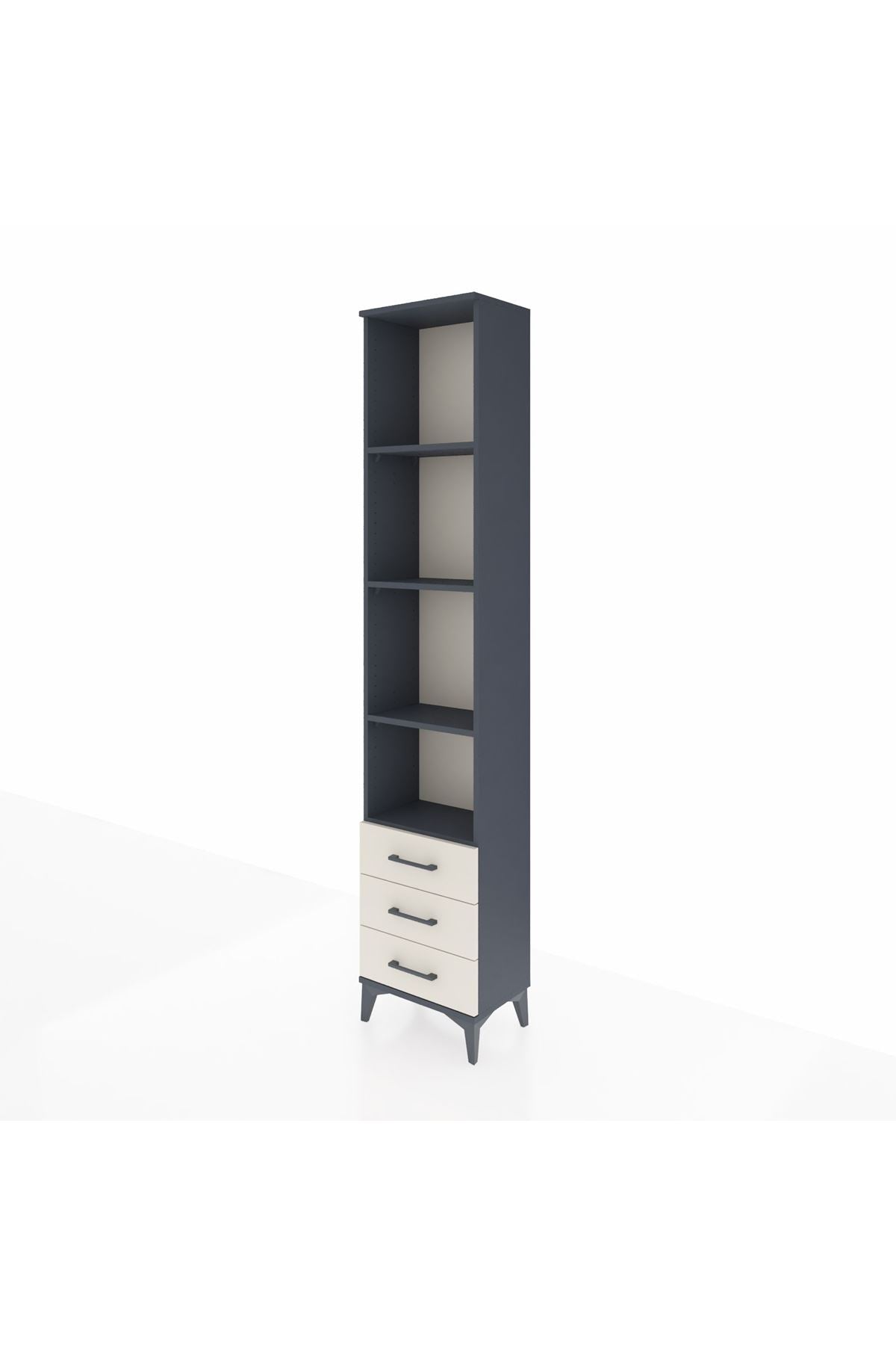 Arges Dolap 4 Raflı 3 Çekmeceli 44x30x221 Antrasit-Aytaşı