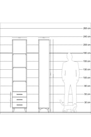Arges Dolap 4 Raflı 3 Çekmeceli 44x30x221 Antrasit-Aytaşı