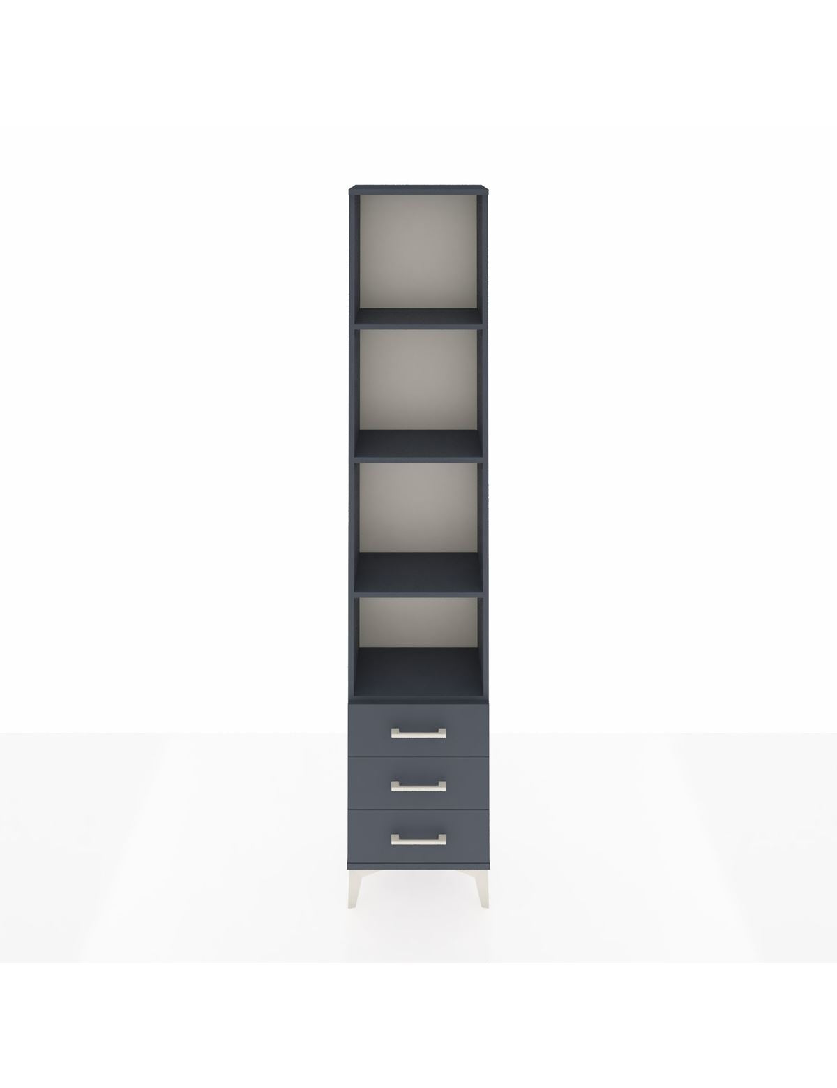 Arges Dolap 4 Raflı 3 Çekmeceli 44x30x221 Antrasit-Antrasit