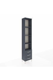 Arges Dolap 4 Raflı 3 Çekmeceli 44x30x221 Antrasit-Antrasit