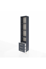 Arges Dolap 4 Raflı 3 Çekmeceli 44x30x221 Antrasit-Antrasit