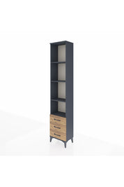 Arges Dolap 4 Raflı 3 Çekmeceli 44x30x221 Antrasit-Çam