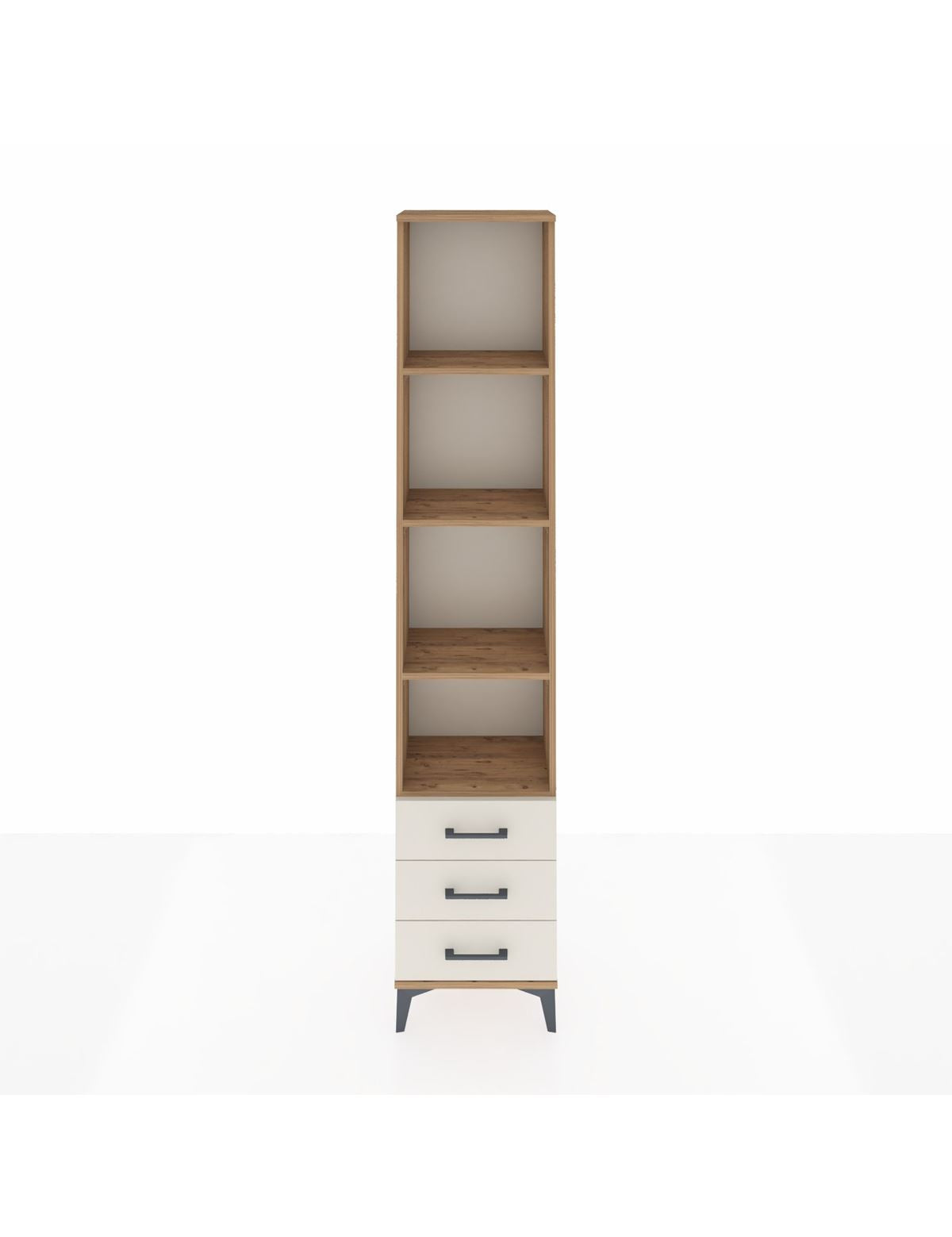 Arges Dolap 4 Raflı 3 Çekmeceli 44x30x221 Çam-Aytaşı