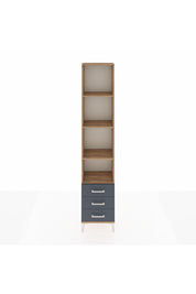 Arges Dolap 4 Raflı 3 Çekmeceli 44x30x221 Çam-Antrasit