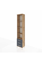 Arges Dolap 4 Raflı 3 Çekmeceli 44x30x221 Çam-Antrasit