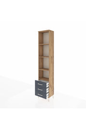 Arges Dolap 4 Raflı 3 Çekmeceli 44x30x221 Çam-Antrasit