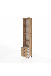 Arges Dolap 4 Raflı 3 Çekmeceli 44x30x221 Çam-Çam