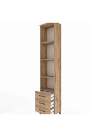 Arges Dolap 4 Raflı 3 Çekmeceli 44x30x221 Çam-Çam