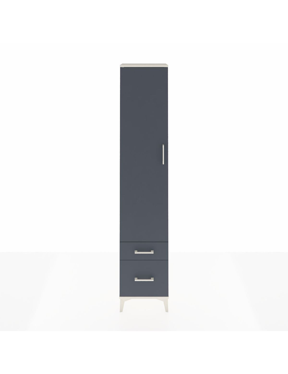 Arges Dolap 2 Raflı 2 Çekmeceli Tek Askılı 44x30x221 Aytaşı-Antrasit