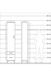 Arges Dolap 2 Raflı 2 Çekmeceli Tek Askılı 44x30x221 Aytaşı-Çam