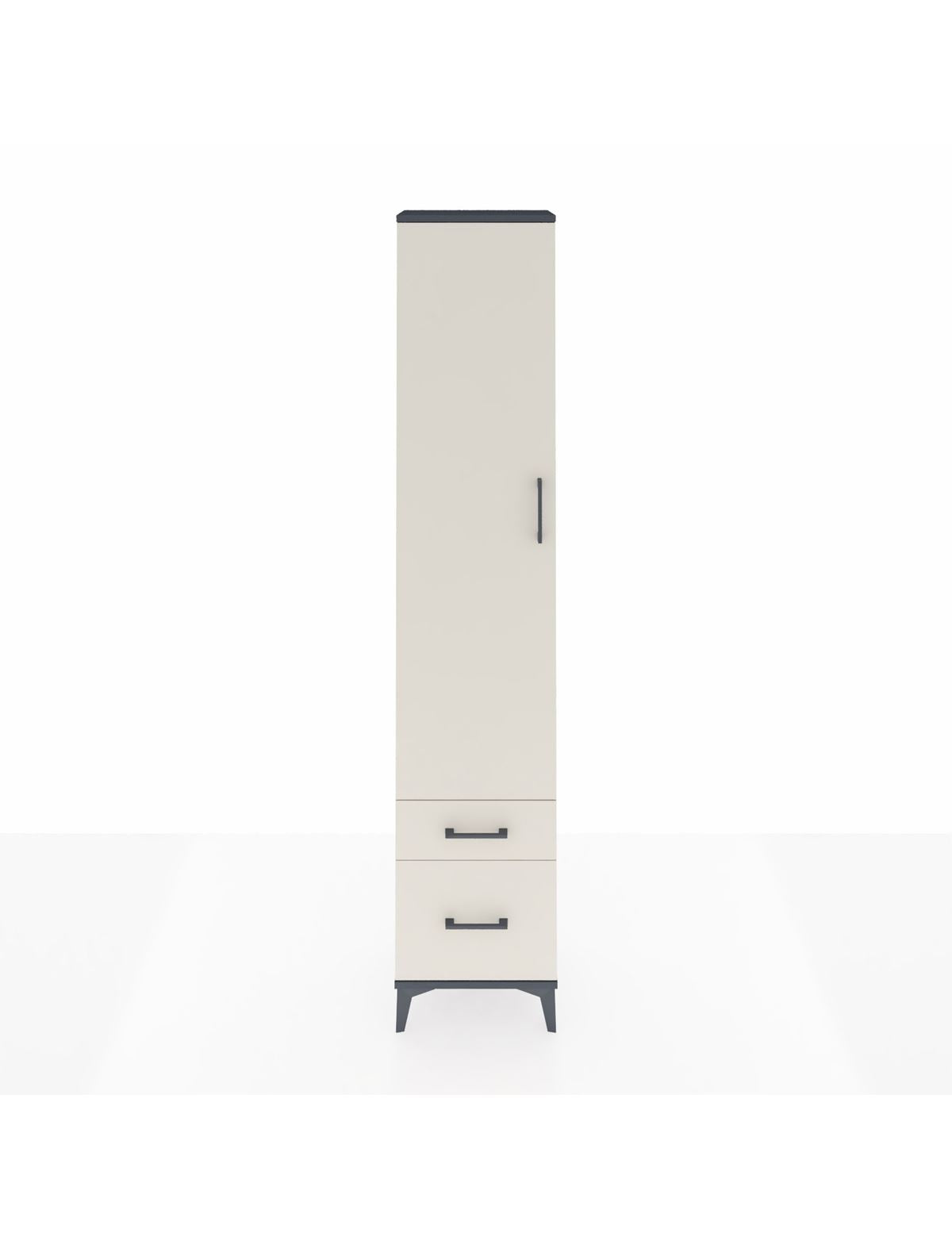 Arges Dolap 2 Raflı 2 Çekmeceli Tek Askılı 44x30x221 Antrasit-Aytaşı