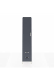 Arges Dolap 2 Raflı 2 Çekmeceli Tek Askılı 44x30x221 Antrasit-Antrasit