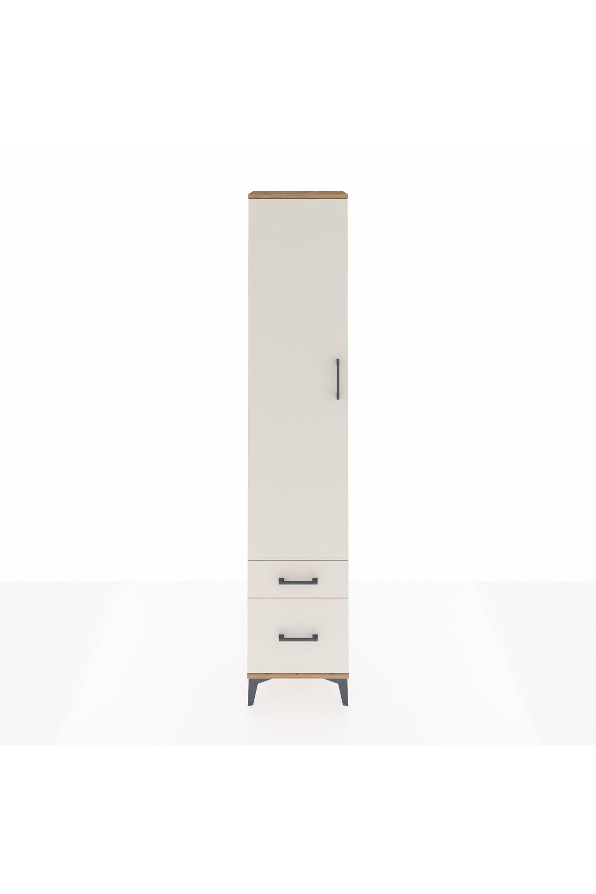 Arges Dolap 2 Raflı 2 Çekmeceli Tek Askılı 44x30x221 Çam-Aytaşı