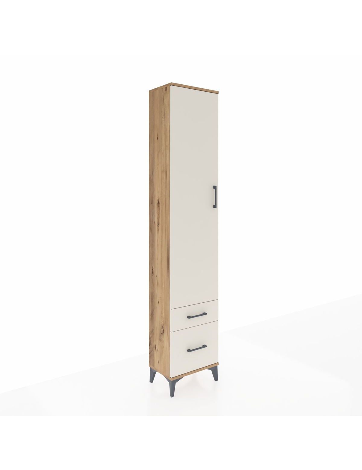 Arges Dolap 2 Raflı 2 Çekmeceli Tek Askılı 44x30x221 Çam-Aytaşı